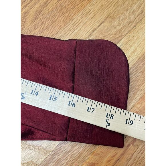 Alex Evenings Women's LP Red Blouse Polyester Top Metallic Taffeta Jewel Brooch - Picture 7 of 9